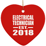 Electrical Technician Established EST. 2018 - Heart Ornament