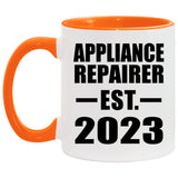 Appliance Repairer Established EST. 2023 - 11oz Accent Mug Orange