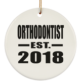 Orthodontist Established EST. 2018 - Circle Ornament