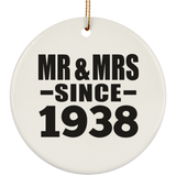 86th Anniversary Mr & Mrs Since 1938 - Circle Ornament
