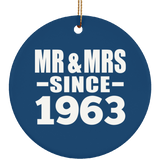 61st Anniversary Mr & Mrs Since 1963 - Circle Ornament