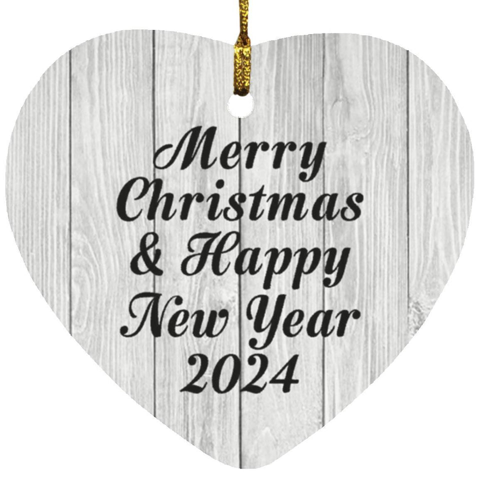 Merry Christmas & Happy New Year 2024 - Heart Ornament F