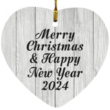 Merry Christmas & Happy New Year 2024 - Heart Ornament F