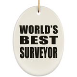 World's Best Surveyor - Oval Ornament