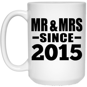 9th Anniversary Mr & Mrs Since 2015 - 15 Oz Coffee Mug