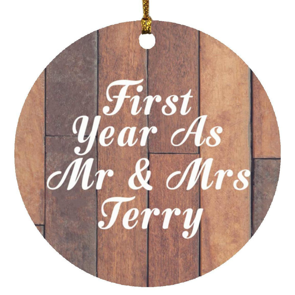 First Year As Mr & Mrs Terry - Circle Ornament E