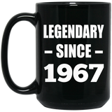 57th Birthday Legendary Since 1967 - 15oz Coffee Mug Black