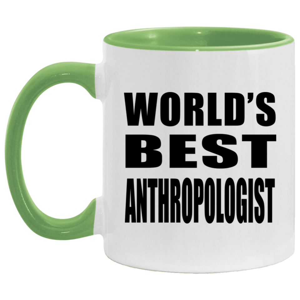 World's Best Anthropologist - 11oz Accent Mug Green