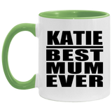 Katie Best Mum Ever - 11oz Accent Mug Green
