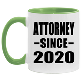 Attorney Since 2020 - 11oz Accent Mug Green