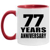 77th Anniversary 77 Years - 11oz Accent Mug Red
