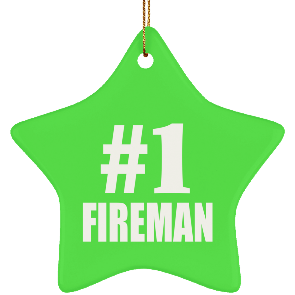 Number One #1 Fireman - Star Ornament