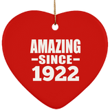 102nd Birthday Amazing Since 1922 - Heart Ornament