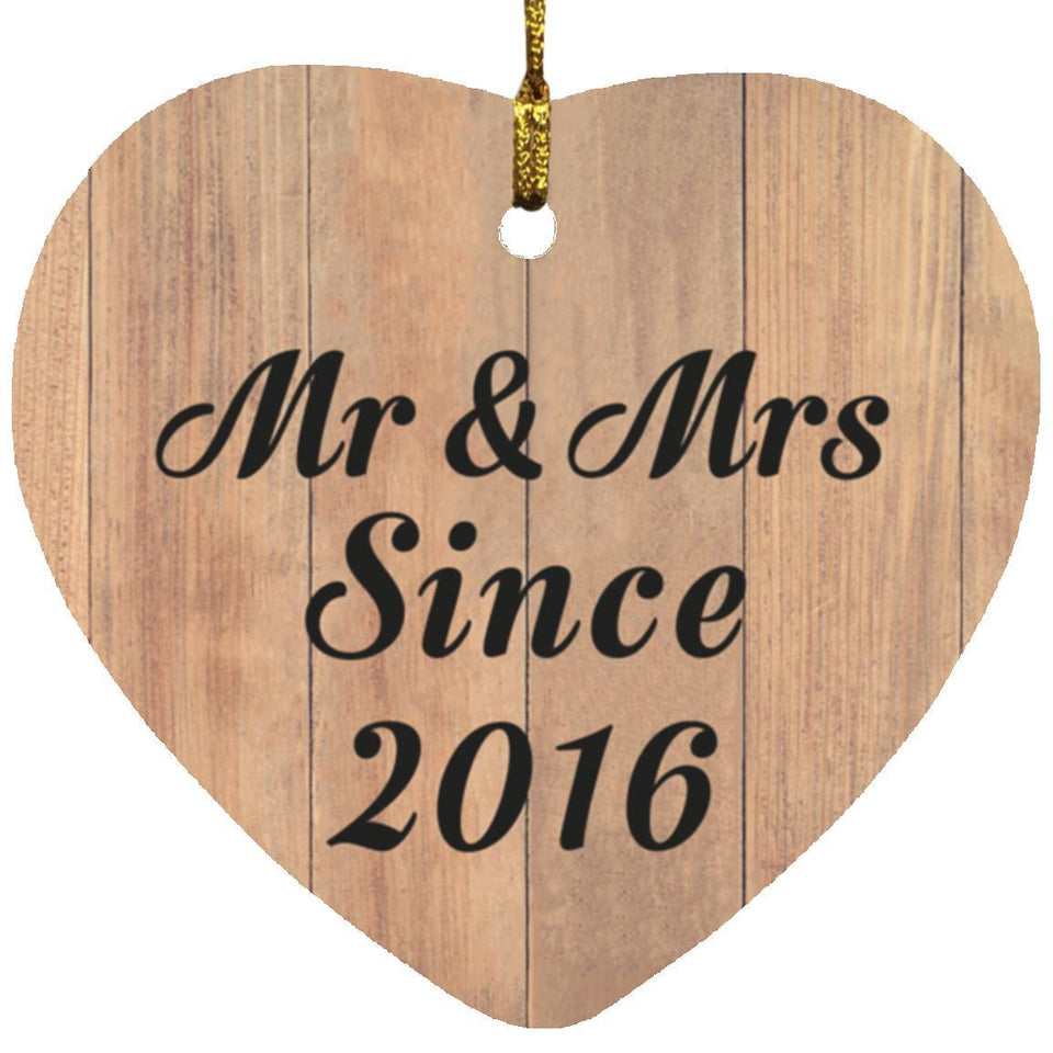 8th Anniversary Mr & Mrs Since 2016 - Heart Ornament C