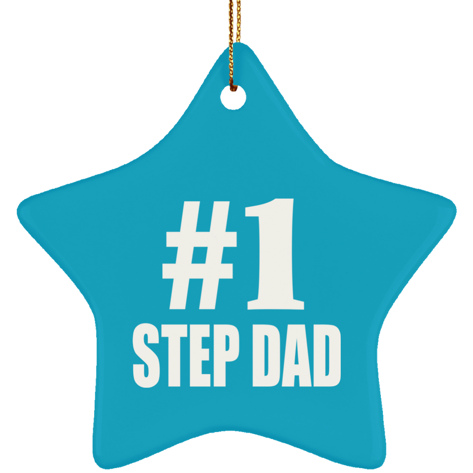 Number One #1 Step Dad - Star Ornament