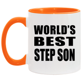 World's Best Step Son - 11oz Accent Mug Orange