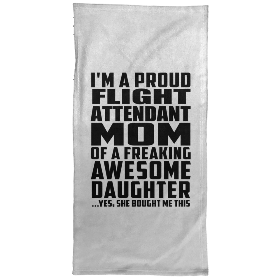Proud Flight Attendant Mom Of Awesome Daughter - Hand Towel