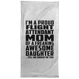 Proud Flight Attendant Mom Of Awesome Daughter - Hand Towel