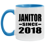Janitor Since 2018 - 11oz Accent Mug Blue