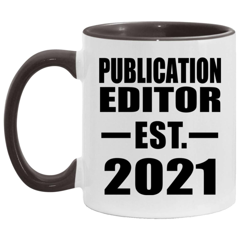 Publication Editor Established EST. 2021 - 11oz Accent Mug Black