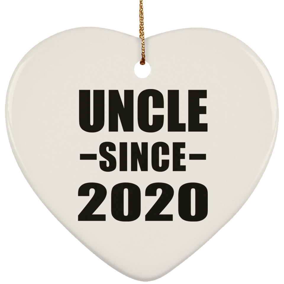 Uncle Since 2020 - Heart Ornament