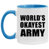 World's Okayest Army - 11oz Accent Mug Blue