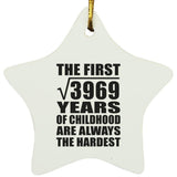 63rd Birthday Square Root of 3969 Years of Childhood - Star Ornament