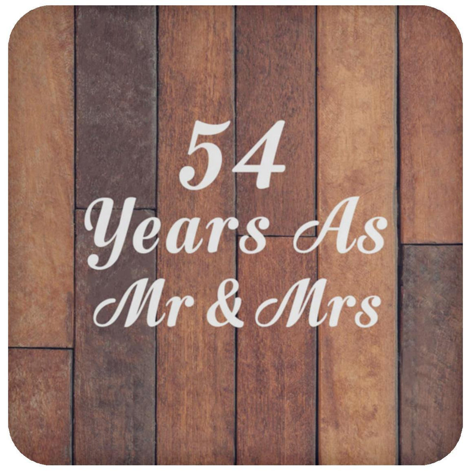 54th Anniversary 54 Years As Mr & Mrs - Drink Coaster E