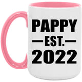 Pappy Established EST. 2022 - 15oz Accent Mug Pink