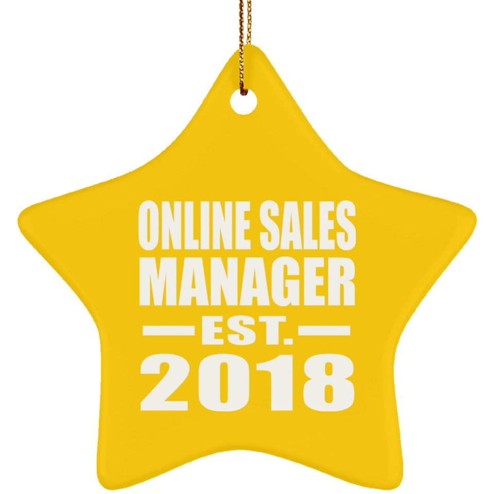 Online Sales Manager Established EST. 2018 - Star Ornament