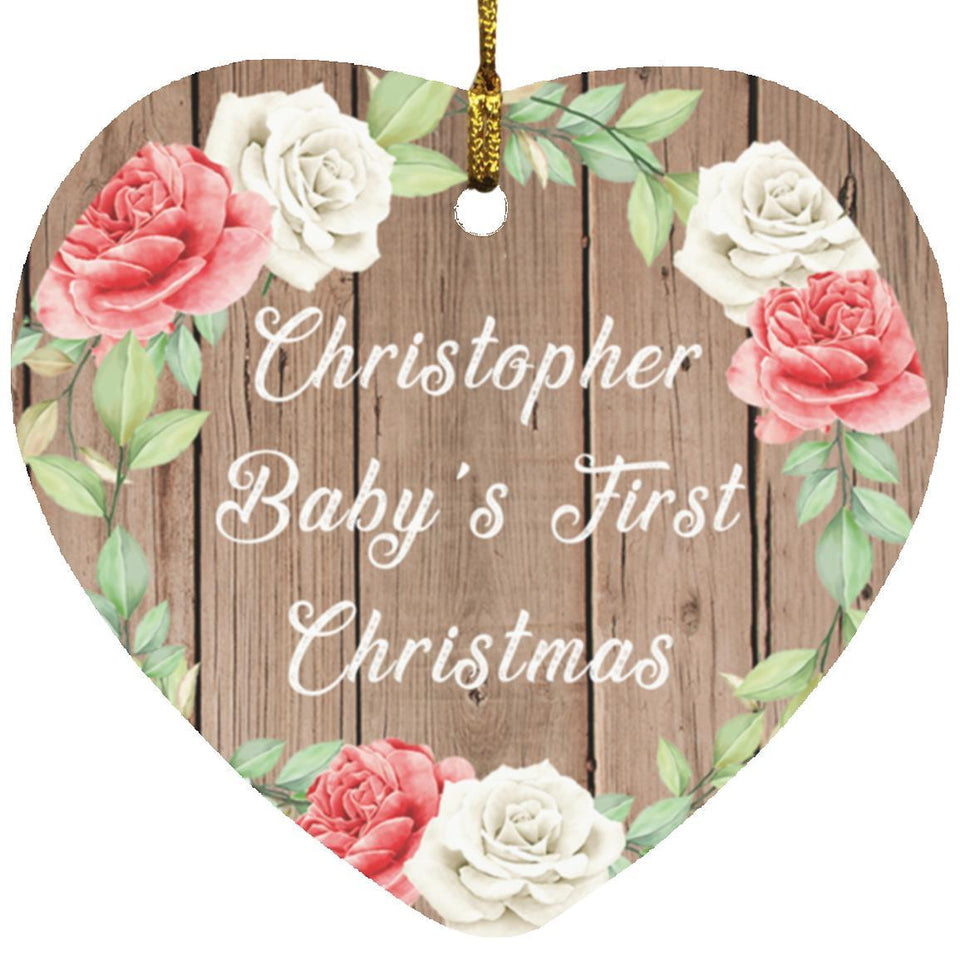 Christopher Baby's First Christmas - Heart Ornament B