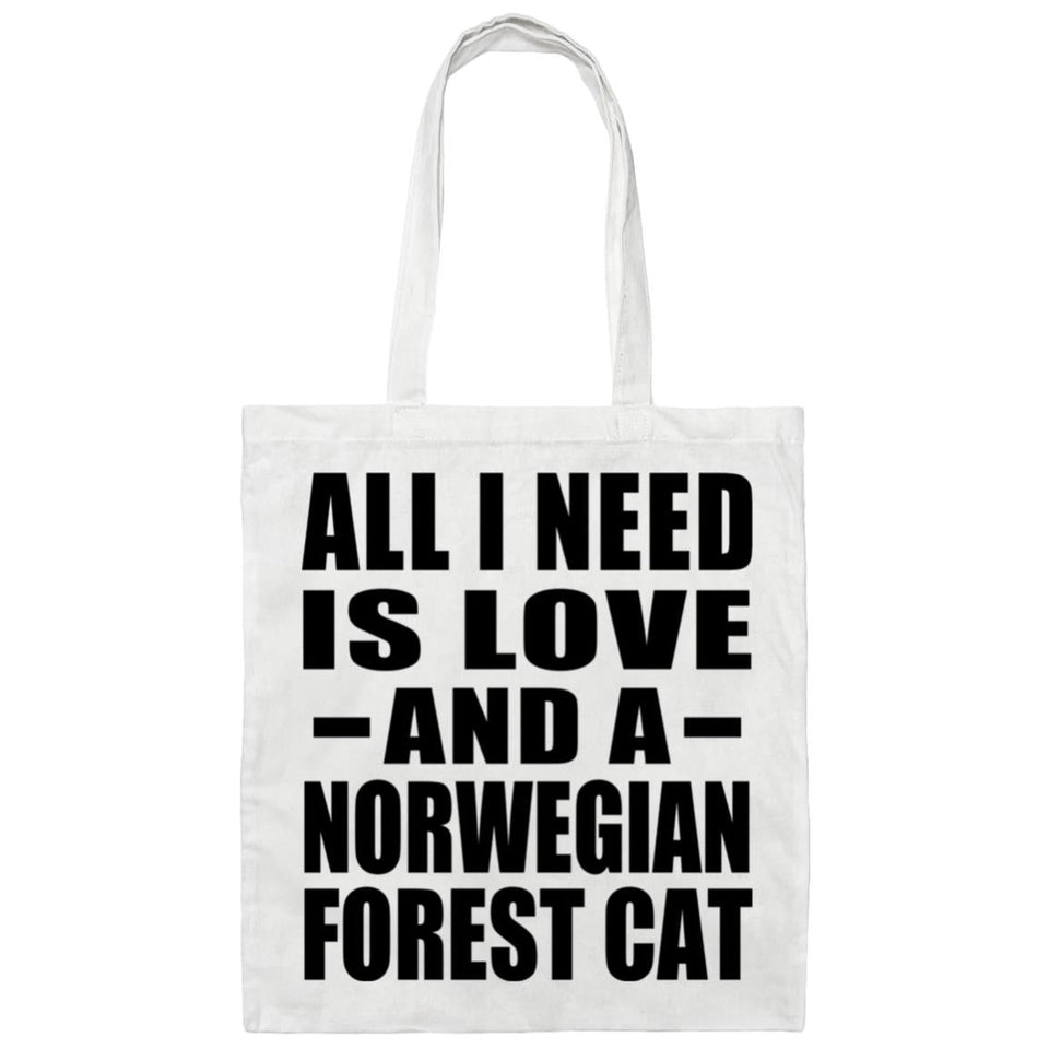 All I Need Is Love And A Norwegian Forest Cat - Tote Bag White