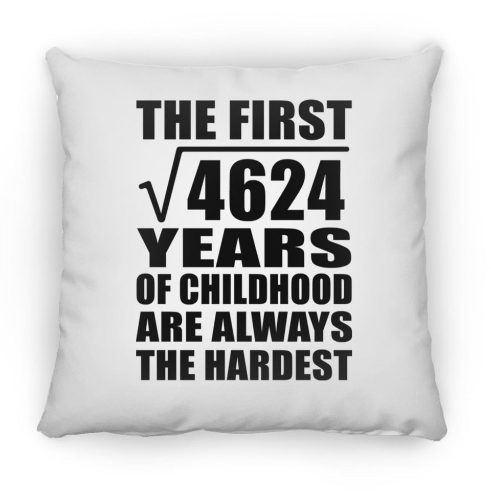 68th Birthday Square Root of 4624 Years of Childhood - Throw Pillow