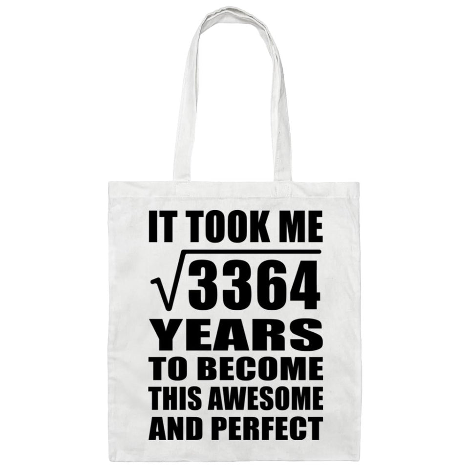 58th Birthday Took Square Root of 3364 Years To Awesome - Tote Bag White