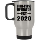 Drill-Press Operator Established EST. 2020 - Silver Travel Mug