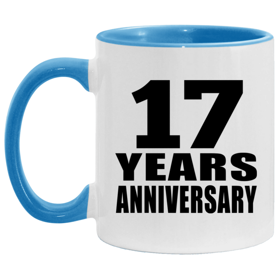 17th Anniversary 17 Years - 11oz Accent Mug Blue