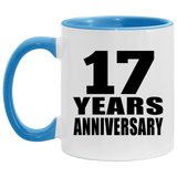 17th Anniversary 17 Years - 11oz Accent Mug Blue