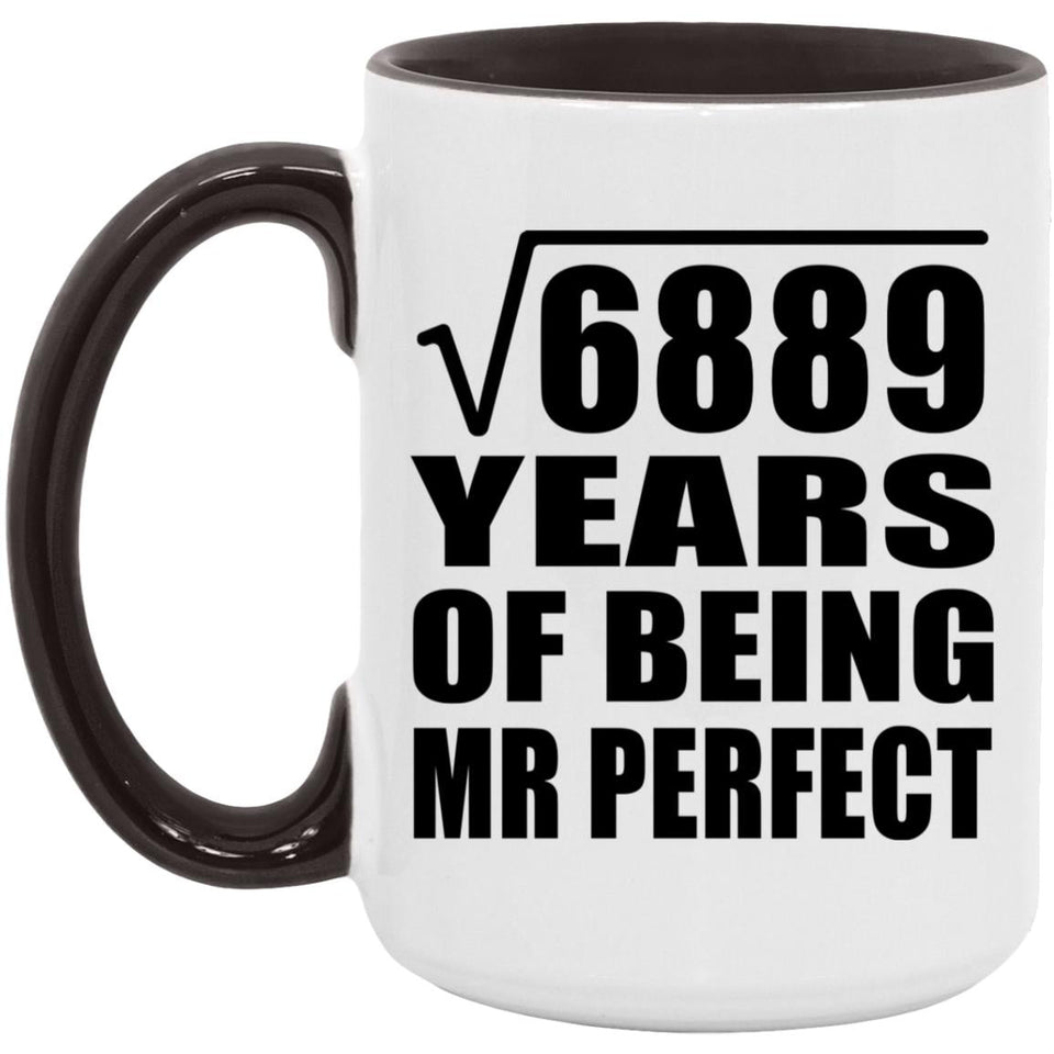83rd Anniversary Square Root of 6889 Years of Mr Perfect - 15oz Accent Mug Black