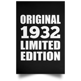 92nd Birthday Original 1932 Limited Edition - Poster Portrait
