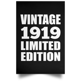 105th Birthday Vintage 1919 Limited Edition - Poster Portrait
