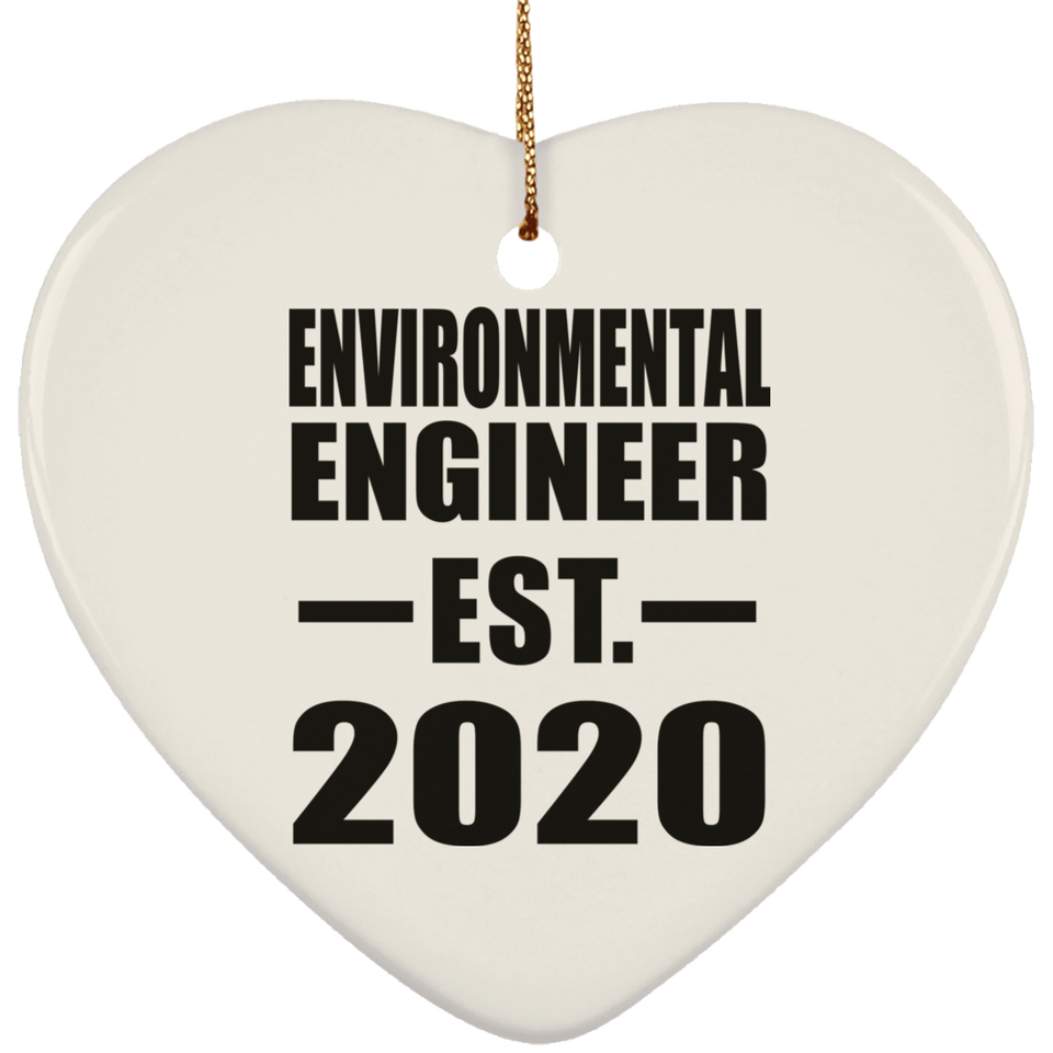Environmental Engineer Established EST. 2020 - Heart Ornament
