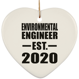 Environmental Engineer Established EST. 2020 - Heart Ornament
