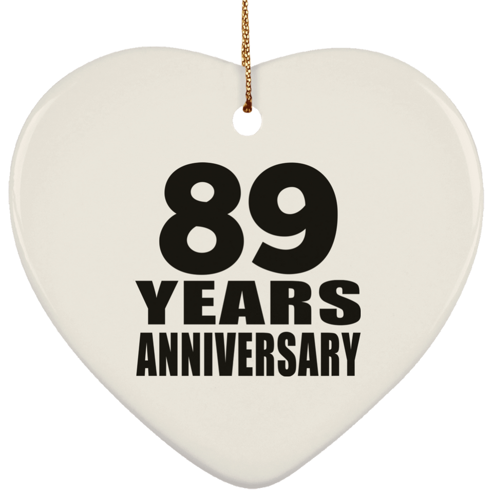 89th Anniversary 89 Years - Heart Ornament