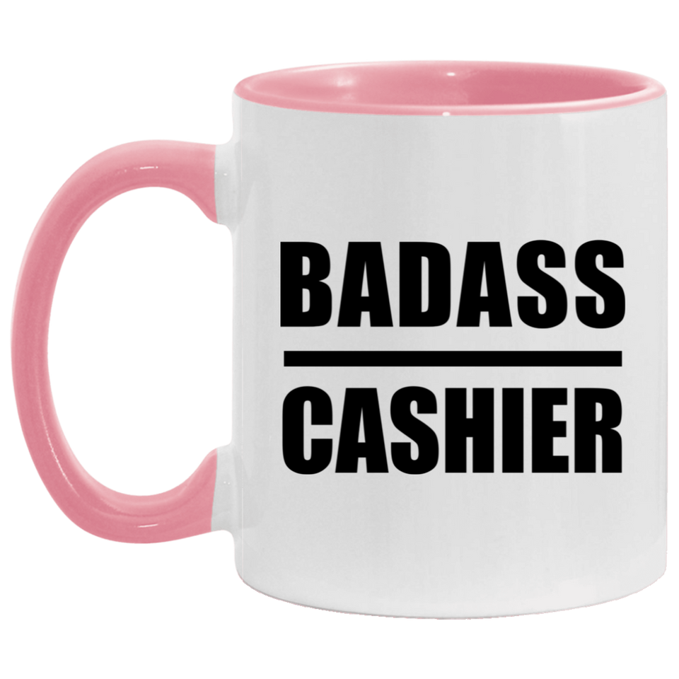 Badass Cashier - 11oz Accent Mug Pink