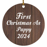 First Christmas As Pappy 2024 - Circle Ornament D