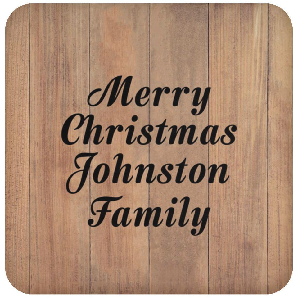 Merry Christmas Johnston Family - Drink Coaster C