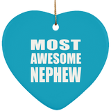 Most Awesome Nephew - Heart Ornament