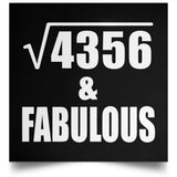 66th Birthday Square Root of 4356 & Fabulous - Poster Square