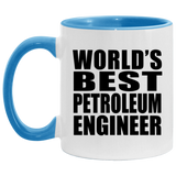 World's Best Petroleum Engineer - 11oz Accent Mug Blue