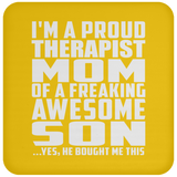 Proud Therapist Mom Of Awesome Son - Drink Coaster